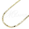 Oro Laminado Basic Necklace, Gold Filled Style Mariner Design, Diamond Cutting Finish, Golden Finish, 04.213.0242.24 (03 MM Thickness, 24 Inches Length)