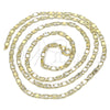 Oro Laminado Basic Necklace, Gold Filled Style Mariner Design, Diamond Cutting Finish, Golden Finish, 04.213.0242.24 (03 MM Thickness, 24 Inches Length)