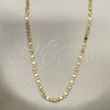 Oro Laminado Basic Necklace, Gold Filled Style Mariner Design, Diamond Cutting Finish, Golden Finish, 04.213.0242.24 (03 MM Thickness, 24 Inches Length)