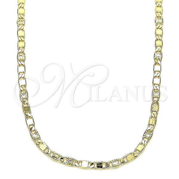 Gold Filled Necklace — Basic Necklace Mariner Design Diamond Cutting 04. 03 — main product view — SKU 144368 | Oro Laminado collar — básico Necklace Mariner diseño Diamond Cutting 04. 03 — SKU 144368