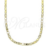 Oro Laminado Basic Necklace, Gold Filled Style Mariner Design, Diamond Cutting Finish, Golden Finish, 04.213.0242.24 (03 MM Thickness, 24 Inches Length)