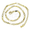 Oro Laminado Basic Anklet, Gold Filled Style Mariner Design, Diamond Cutting Finish, Golden Finish, 04.213.0242.10 (03 MM Thickness, 10 Inches Length)