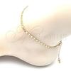 Oro Laminado Basic Anklet, Gold Filled Style Mariner Design, Diamond Cutting Finish, Golden Finish, 04.213.0243.10 (03 MM Thickness, 10 Inches Length)