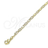 Oro Laminado Basic Anklet, Gold Filled Style Mariner Design, Diamond Cutting Finish, Golden Finish, 04.213.0243.10 (03 MM Thickness, 10 Inches Length)