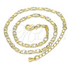 Oro Laminado Basic Anklet, Gold Filled Style Mariner Design, Diamond Cutting Finish, Golden Finish, 04.213.0243.10 (03 MM Thickness, 10 Inches Length)