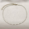 Oro Laminado Basic Anklet, Gold Filled Style Mariner Design, Diamond Cutting Finish, Golden Finish, 04.213.0243.10 (03 MM Thickness, 10 Inches Length)