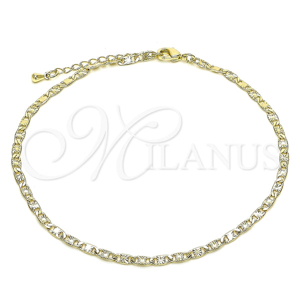 Gold Filled Anklet — Basic Anklet Mariner Design Diamond Cutting 04. 03 — main product view — SKU 144370 | Oro Laminado tobillera — básico Anklet Mariner diseño Diamond Cutting 04. 03 — SKU 144370