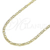 Oro Laminado Basic Necklace, Gold Filled Style Mariner Design, Diamond Cutting Finish, Golden Finish, 04.213.0243.22 (03 MM Thickness, 22 Inches Length)