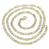 Oro Laminado Basic Necklace, Gold Filled Style Mariner Design, Diamond Cutting Finish, Golden Finish, 04.213.0243.22 (03 MM Thickness, 22 Inches Length)