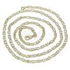 Oro Laminado Basic Necklace, Gold Filled Style Mariner Design, Diamond Cutting Finish, Golden Finish, 04.213.0243.24 (03 MM Thickness, 24 Inches Length)