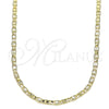 Oro Laminado Basic Necklace, Gold Filled Style Mariner Design, Diamond Cutting Finish, Golden Finish, 04.213.0243.24 (03 MM Thickness, 24 Inches Length)