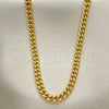 Oro Laminado Basic Necklace, Gold Filled Style Miami Cuban Design, Polished, Golden Finish, 04.213.0244.24 (05 MM Thickness, 24 Inches Length)