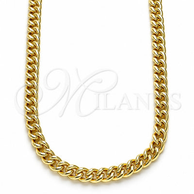 Oro Laminado Basic Necklace, Gold Filled Style Miami Cuban Design, Polished, Golden Finish, 04.213.0244.24 (05 MM Thickness, 24 Inches Length)