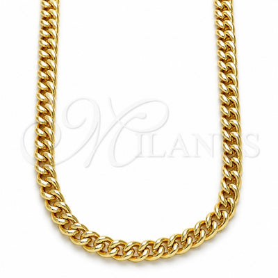 Oro Laminado Basic Necklace, Gold Filled Style Miami Cuban Design, Polished, Golden Finish, 04.213.0244.22 (05 MM Thickness, 22 Inches Length)