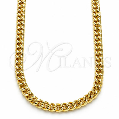 Oro Laminado Basic Necklace, Gold Filled Style Miami Cuban Design, Polished, Golden Finish, 04.213.0244.20 (05 MM Thickness, 20 Inches Length)