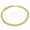 Oro Laminado Basic Anklet, Gold Filled Style Miami Cuban Design, Polished, Golden Finish, 04.213.0244.10 (05 MM Thickness, 10 Inches Length)