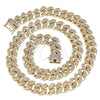 Oro Laminado Basic Necklace, Gold Filled Style with White Micro Pave, Polished, Golden Finish, 03.284.0015.24 (13 MM Thickness, 24 Inches Length)