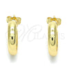 Oro Laminado Stud Earring, Gold Filled Style Hollow Design, Polished, Golden Finish, 02.163.0155.20