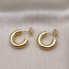Oro Laminado Stud Earring, Gold Filled Style Hollow Design, Polished, Golden Finish, 02.163.0155.20