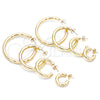 Oro Laminado Stud Earring, Gold Filled Style Hollow Design, Polished, Golden Finish, 02.163.0155.20