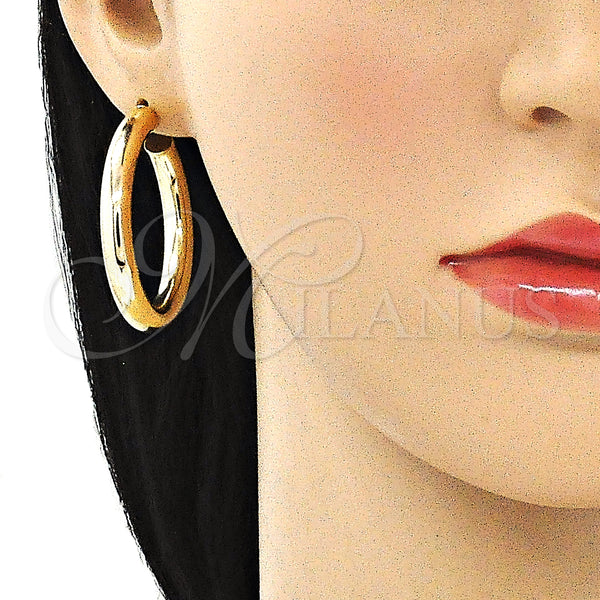 Gold Filled Ring — Stud Earring Hollow Design Polished 02. — alternate product view — SKU 144385 | Oro Laminado anillo — Stud Earring Hollow diseño pulido 02. — SKU 144385