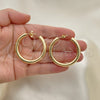 Oro Laminado Stud Earring, Gold Filled Style Hollow Design, Polished, Golden Finish, 02.163.0155.40