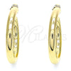 Oro Laminado Stud Earring, Gold Filled Style Hollow Design, Polished, Golden Finish, 02.163.0155.40