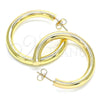 Oro Laminado Stud Earring, Gold Filled Style Hollow Design, Polished, Golden Finish, 02.163.0155.40