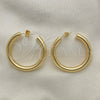 Oro Laminado Stud Earring, Gold Filled Style Hollow Design, Polished, Golden Finish, 02.163.0155.40