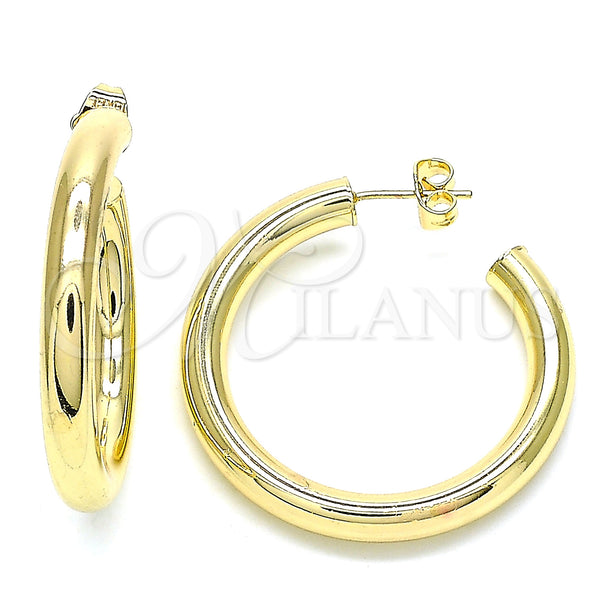 Gold Filled Ring — Stud Earring Hollow Design Polished 02. — main product view — SKU 144385 | Oro Laminado anillo — Stud Earring Hollow diseño pulido 02. — SKU 144385