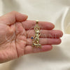 Oro Laminado Religious Pendant, Gold Filled Style San Lazaro Design, with Amethyst Cubic Zirconia, Polished, Golden Finish, 05.253.0126