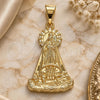 Oro Laminado Religious Pendant, Gold Filled Style Caridad del Cobre Design, Polished, Golden Finish, 05.253.0127