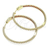 Oro Laminado Huggie Hoop, Gold Filled Style with Garnet and White Cubic Zirconia, Polished, Golden Finish, 02.156.0567.1.50