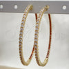 Oro Laminado Huggie Hoop, Gold Filled Style with Garnet and White Cubic Zirconia, Polished, Golden Finish, 02.156.0567.1.50
