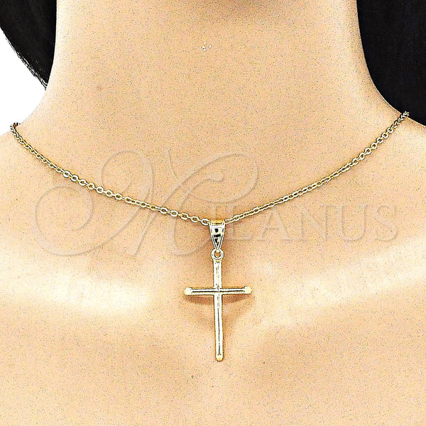 Gold Filled Pendant — Religious Pendant Cross Design Polished 05. — alternate product view — SKU 144402 | Oro Laminado dije — Religious Pendant cruz diseño pulido 05. — SKU 144402