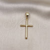 Oro Laminado Religious Pendant, Gold Filled Style Cross Design, Polished, Golden Finish, 05.253.0133