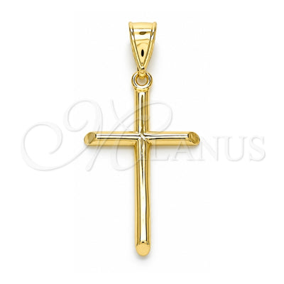 Oro Laminado Religious Pendant, Gold Filled Style Cross Design, Polished, Golden Finish, 05.253.0133