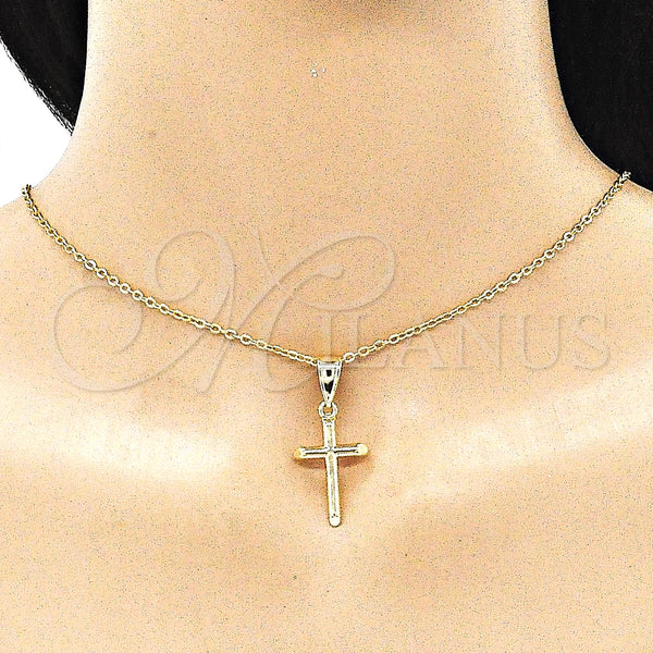 Gold Filled Pendant — Religious Pendant Cross Design Polished 05. — alternate product view — SKU 144408 | Oro Laminado dije — Religious Pendant cruz diseño pulido 05. — SKU 144408