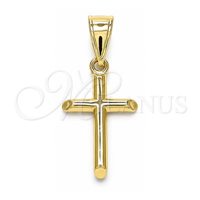 Oro Laminado Religious Pendant, Gold Filled Style Cross Design, Polished, Golden Finish, 05.253.0139