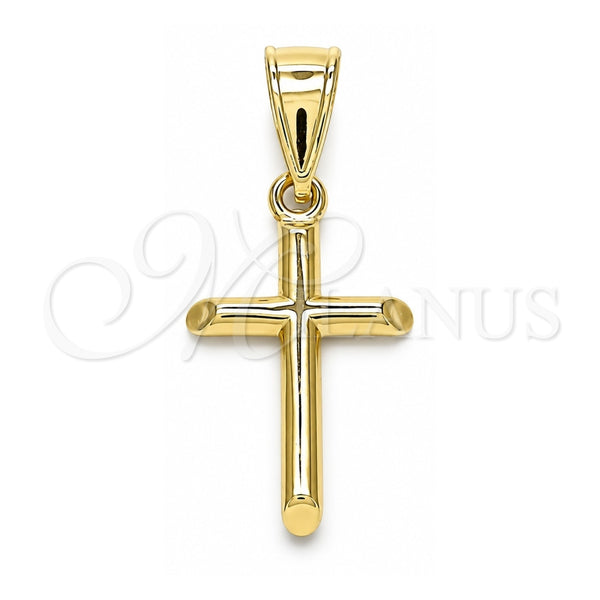 Oro Laminado Religious Pendant, Gold Filled Style Cross Design, Polished, Golden Finish, 05.253.0139