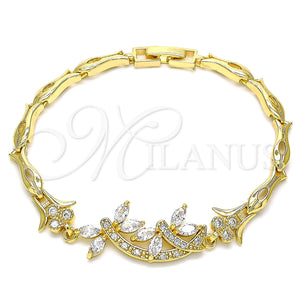 Gold Filled Bracelet — Fancy Bracelet Dragon-Fly and Fish Design with White — main product view — SKU 144472 | Oro Laminado brazalete — elegante Bracelet Dragon-Fly and Fish diseño with blanco — SKU 144472