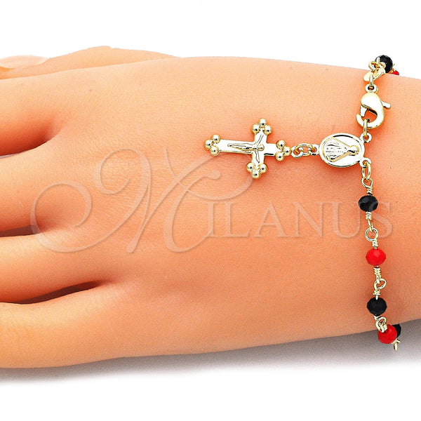 Gold Filled Bracelet — Bracelet Rosary Caridad del Cobre and Crucifix Design — alternate product view — SKU 144478 | Oro Laminado brazalete — Bracelet Rosary Caridad del Cobre and Crucifix diseño — SKU 144478