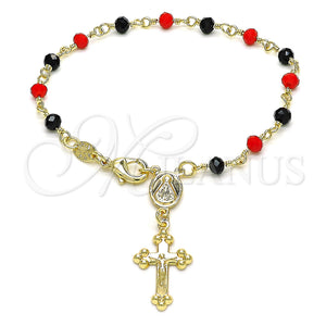 Gold Filled Bracelet — Bracelet Rosary Caridad del Cobre and Crucifix Design — main product view — SKU 144478 | Oro Laminado brazalete — Bracelet Rosary Caridad del Cobre and Crucifix diseño — SKU 144478