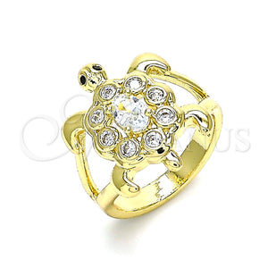 Gold Filled Ring — Multi Stone Ring Turtle Design with White and — main product view — SKU 144497 | Oro Laminado anillo — Multi Stone Ring Turtle diseño with blanco and — SKU 144497