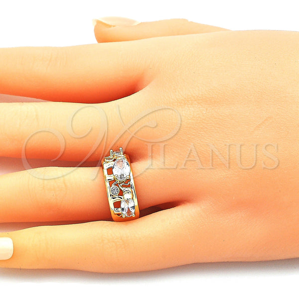 Gold Filled Ring — Multi Stone Ring Elephant Design with White Cubic — alternate product view — SKU 144500 | Oro Laminado anillo — Multi Stone Ring Elephant diseño with blanco Cubic — SKU 144500