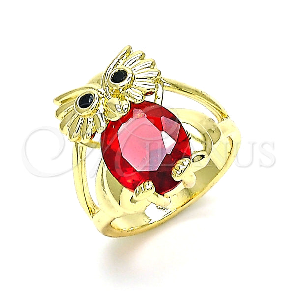 Gold Filled Ring — Multi Stone Ring Owl Design with Garnet and — main product view — SKU 144509 | Oro Laminado anillo — Multi Stone Ring Owl diseño with Garnet and — SKU 144509