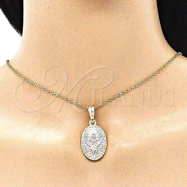 Gold Filled Pendant — Religious Pendant Divino NiÃ±o Design Polished Tricolor 05. — alternate product view — SKU 144520 | Oro Laminado dije — Religious Pendant Divino NiÃ±o diseño pulido Tricolor 05. — SKU 144520