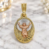 Oro Laminado Religious Pendant, Gold Filled Style Divino NiÃ±o Design, Polished, Tricolor, 05.351.0190