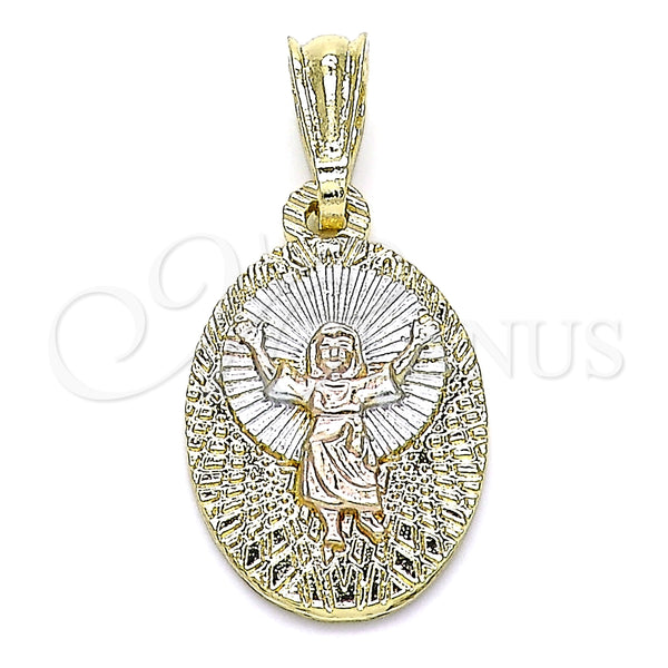 Gold Filled Pendant — Religious Pendant Divino NiÃ±o Design Polished Tricolor 05. — main product view — SKU 144520 | Oro Laminado dije — Religious Pendant Divino NiÃ±o diseño pulido Tricolor 05. — SKU 144520