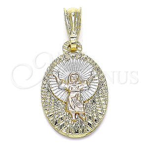 Gold Filled Pendant — Religious Pendant Divino NiÃ±o Design Polished Tricolor 05. — main product view — SKU 144520 | Oro Laminado dije — Religious Pendant Divino NiÃ±o diseño pulido Tricolor 05. — SKU 144520